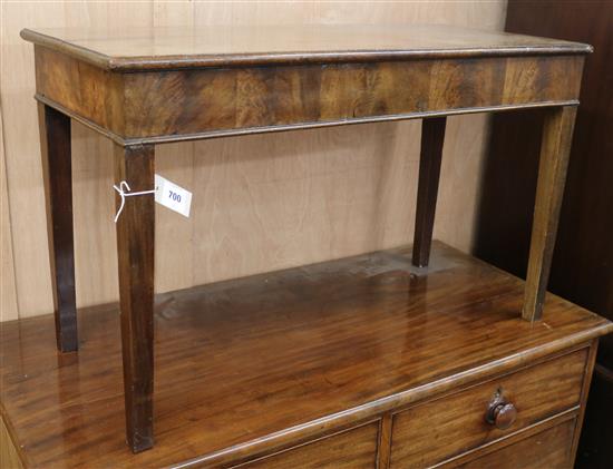 A George III mahogany side table (cut down) W.91cm